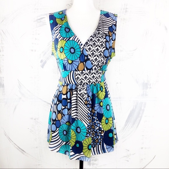 JTB Retro Floral Print Tieback Tunic - Picture 1 of 6